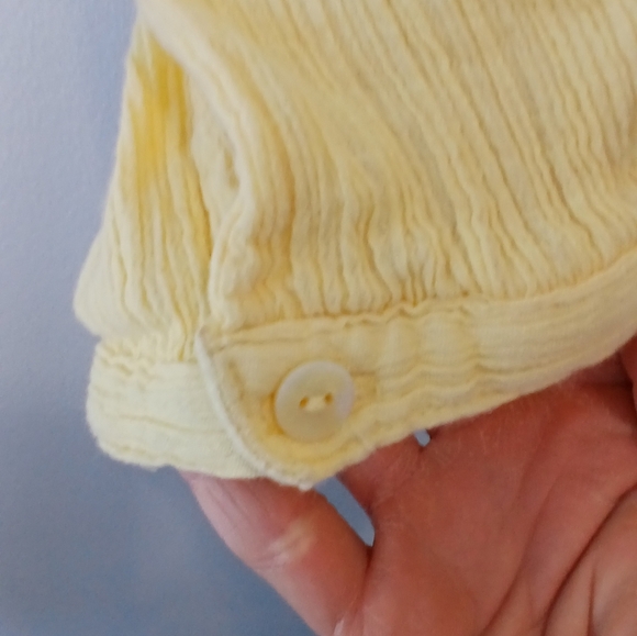 Denim & Co women's 2X butter yellow button down top casual, office wear, spring - Picture 4 of 7